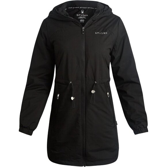〽️Women's Black SpyderWind Water Resistant Midweight Windbreaker Jacket